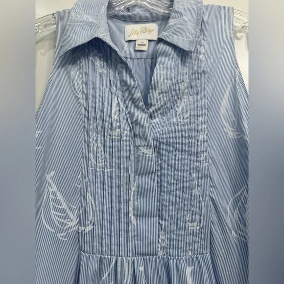 LIKE NEW Lilly Pulitzer Dress, Sz XS, Lt Blu/Wht Sailboat Print from Spring 2024 - Picture 4 of 8